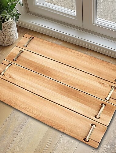 سجادة باب أرضية غير قابلة للانزلاق بحلقة من شجرة ثلاثية الأبعاد مطبوعة على جذع خشبي سجادة حمام ماصة للماء للاستخدام الداخلي والخارجي في الفناء وغرفة النوم والمطبخ والمكتب