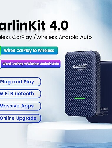 Carlinkit 4.0 cpc200-cp2a sans fil carplay android auto adaptateur compatible intégré filaire carplay prise de voiture&amp; jouer, disponible pour les téléphones Android et les iPhones