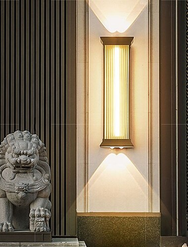 Außenwandlampe 50/70 cm, moderne und einfache wasserdichte Außenwandlampe aus Edelstahl und Acryl, 1 LED-Hängewandlampe, geeignet für Gemeinden, Villen, Innenhöfe, Hotels, Gärten, Wandleuchten