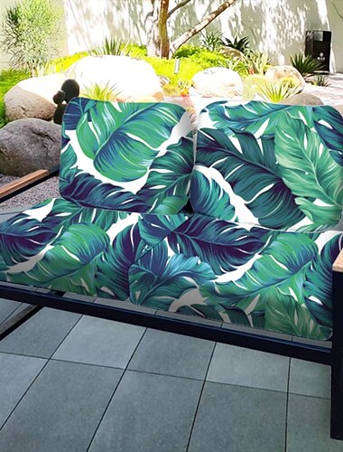 Funda de cojín de asiento elástica para exteriores con diseño floral, funda impermeable y elástica suave para una mayor comodidad y protección de los muebles