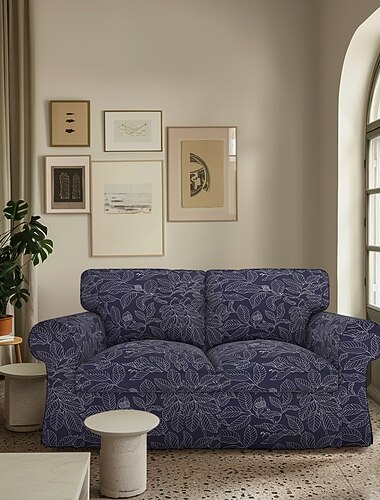 Pokrowiec na podwójny fotel 2-osobowy kwiatowy dopasowany 100% bawełna miękki i trwały nadający się do prania w pralce dla łatwej pielęgnacji