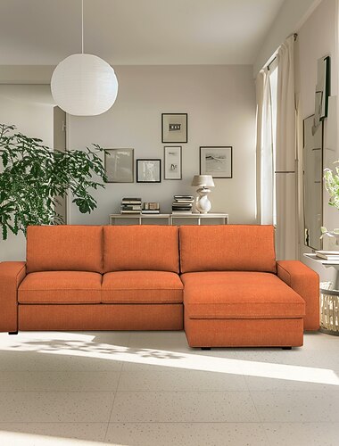 3 Seater 4 Seater Sofa Cover L Shaped with Armrests Solid Color Quilted Polyester Slipcovers  KIVcover LITB PRIME cover