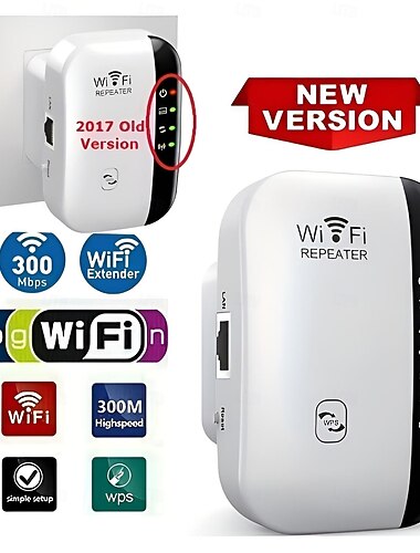 Ripetitore wifi 300mbps, amplificatore di estensione wifi, amplificatore wifi, segnale wi-fi, punto di accesso ripetitore wi-fi wireless a lungo raggio 802.11n
