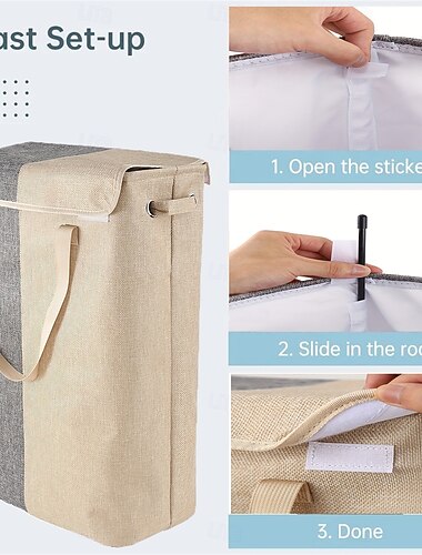 45 l faltbarer Wäschekorb mit Griff – 23 Zoll schmaler Schlitz, zusammenklappbarer Korb – Aufbewahrung schmutziger Kleidung für Badezimmer, Schlafzimmer, Wohnzimmer – platzsparender