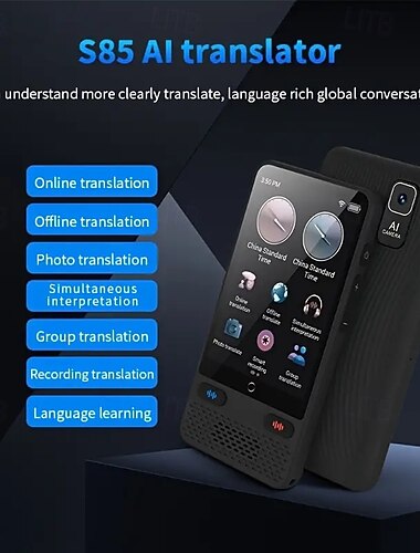Sprachübersetzungsgerät, bidirektionale Echtzeit-Sprachübersetzung, unterstützt 138 Sprachen, präziser Offline- und aufgezeichneter Fotoübersetzer mit 3,54-HD-Zoll-Touchscreen für Reisen, Geschäft und