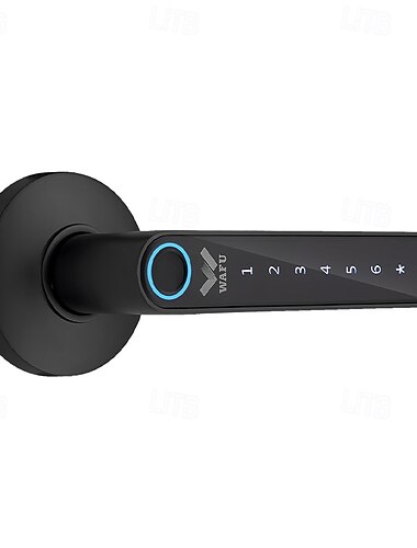 wafu wf-016 serrure de porte biométrique intelligente à empreinte digitale intelligente bluetooth mot de passe de verrouillage de la poignée app déverrouillage entrée sans clé batterie usb fonctionne