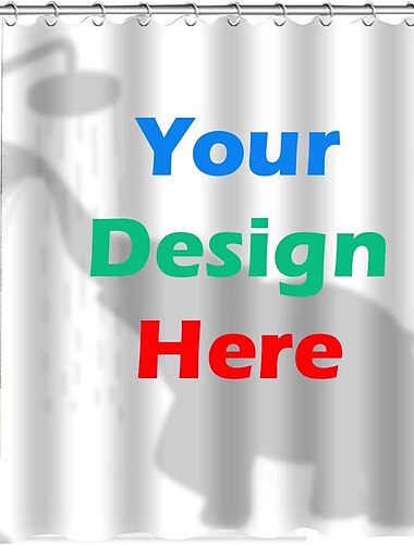 Rideau de douche photo personnalisé avec 12 crochets - décoration de salle de bain sur mesure tissu imperméable lavable téléchargez votre image photo pour salle de bain hôtel