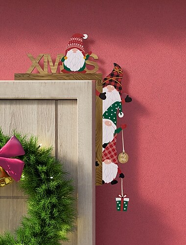 kerst deurkozijn ornamenten, kerstversiering kerstfeest creatieve thuis sfeer decor, tafelhoek accenten