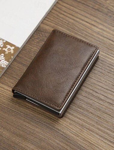 anti rfid blockering skyddad id kredit bankkortshållare plånbok lyxmärke män magiskt läder slim mini små pengar plånböcker fodral