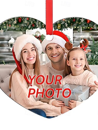 Personalisierte Foto-Weihnachtsornamente hölzerne individuelle Bild-Weihnachtsbaumornamente Xmas-Dekoration hängende Anhänger-Geschenke