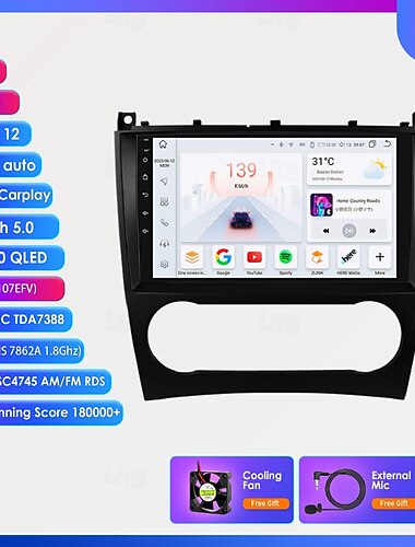 autoradio lecteur multimédia pour 2004 - 2011 mercedes benz w203 w209 android 9 pouces autoradio lecteur multimédia navigation gps dsp bluetooth écran hd