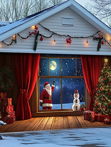 juldörrsdekorationer utomhus garagedörrsskydd xmas banderoll utanför fönster stor jul bakgrund för semester utomhus garagedörr hem väggdekorationer