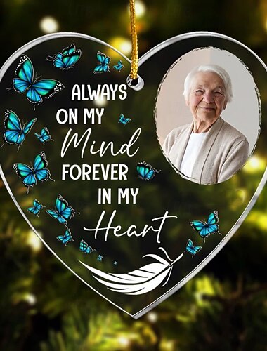 Spersonalizowane akrylowe ozdoby choinkowe z fotografią pamiątkowe ozdoby choinkowe 2D niestandardowe dekoracje na Boże Narodzenie zawieszki na prezenty