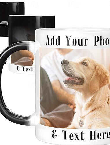 Taza mágica personalizada regalo navideño de foto taza de revelado térmico taza sensible al calor taza de cerámica que cambia de color taza de café con imagen logo texto regalos para aniversario