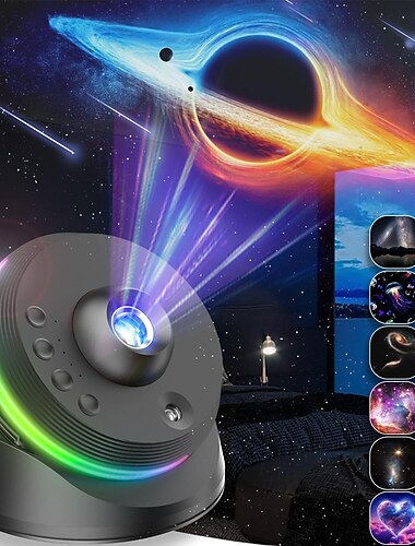 Galaxy Projector 13-in-1 Meteor HD Planetarium 360° Rotating Star Projector with Timed Function, Extra-Large Coverage for Kids & Adults, Perfect for Bedroom, Home Theater, and Living Room Decor