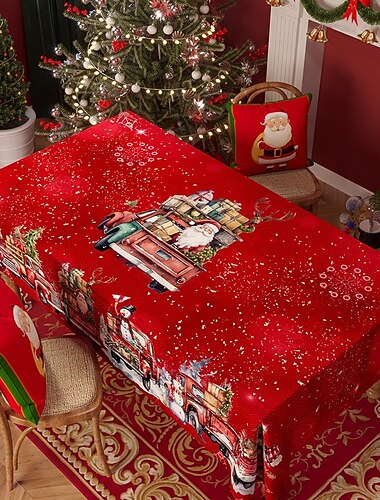 nappe de Noël nappe de fête design décoratif et élégant pour la table à manger parfaite pour les réunions de Noël et la décoration saisonnière