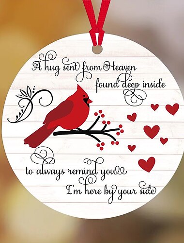 røde kardinal julepynt 2d akryl jul i himlen ornamenter til minde om en elsket juletræ ornamenter træ dekorationer