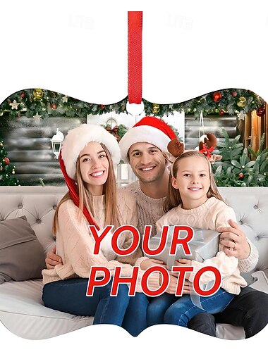 Globuri de Crăciun personalizate din lemn ornamente de brad de Crăciun cu fotografie personalizată cadouri de decorare a bradului de Crăciun pandantive