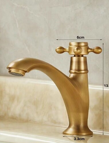 fürdőszobai mosogató csaptelep antik sárgaréz egyfogantyús egylyuk középre szerelhető vécé mosdó csaptelep