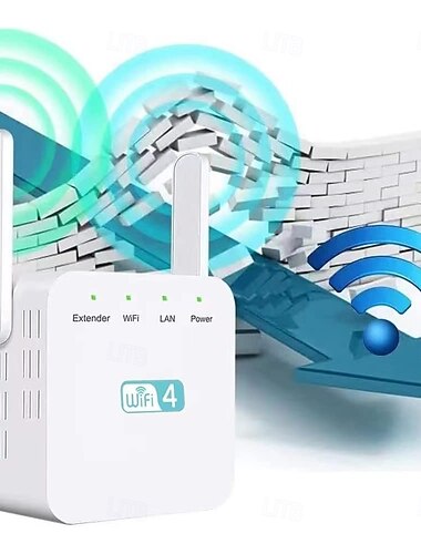 wifi booster wifi booster wifi range extender 300mbps trådløs signal repeater booster 2.4 og 5ghz dual band 4 antenner 360° full dekning