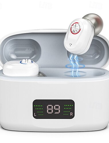 Aide auditive avec étui de chargement LED amplificateurs auditifs invisibles appareils d'audition pour compenser la perte auditive cadeau de Saint-Valentin