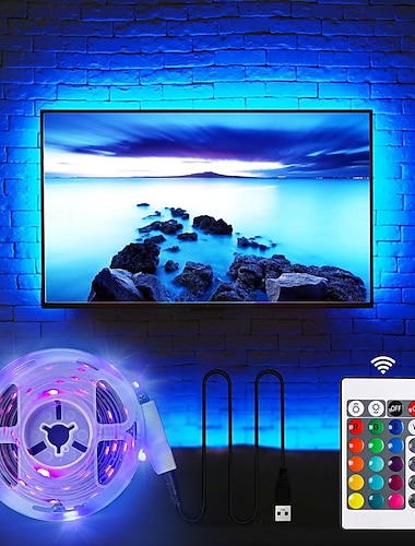  TV LED Lights are Suitable for TVs Ranging From 21 to 95 feet  LED Backlighting is Suitable for TV Home Theater Environmental Lighting Game Decoration Room Decoration Flexible Design and USB Powered TV Lights