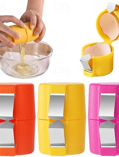 3/6 pièces ouvre-coquille d'œuf séparateur d'œufs pour œufs crus, coupe-œufs en acier inoxydable outil de casse-œufs pour œufs crus, coupant rapidement les œufs cuits pour une utilisation en cuisine à domicile