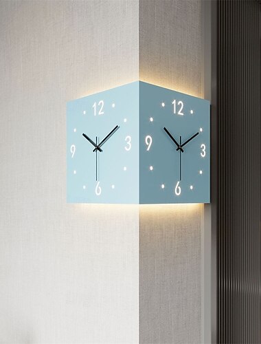 orologio da parete bifacciale orologio da parete angolare orologi da parete a batteria orologio silenzioso 3d adesivo da parete decorazione senza ticchettio con luce