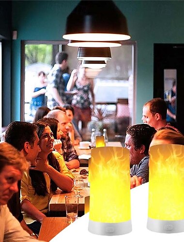 1/2 stücke usb aufladbare led flamme lampe simulierte flamme wirkung licht realistische feuer atmosphäre licht innen dekoration 4 beleuchtung modi