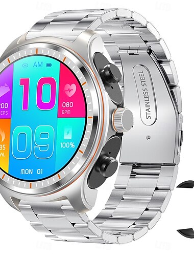Reloj inteligente imosi de 1,53 pulgadas con Bluetooth, podómetro, auriculares 2 en 1, reproducción de música local, auriculares deportivos inalámbricos TWS con Bluetooth, reloj inteligente