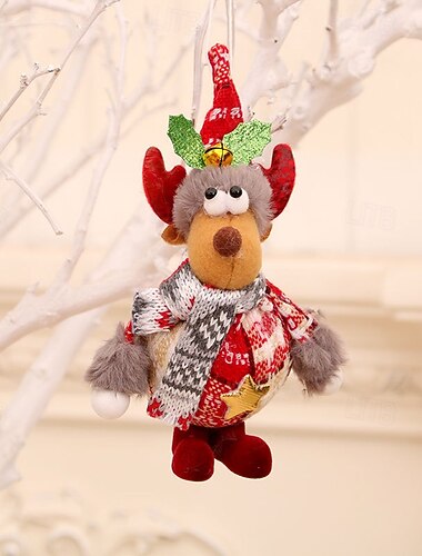 ornements de Noël en peluche à suspendre, figurines debout en tissu mousse pour décorations d'arbre de Noël &cadeaux de vacances