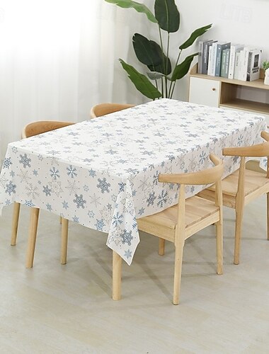 joulun kertakäyttöinen pöytäliina – juhlava lumihiutalemuovinen öljynpitävä pöytäliina juhlien koristeluun
