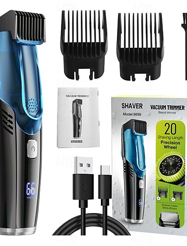 Rasoio per Barba Aspirazione Ricaricabile USB rasoio Aspirante Tagliacapelli Lavabile Regalo di San Valentino per Uomini