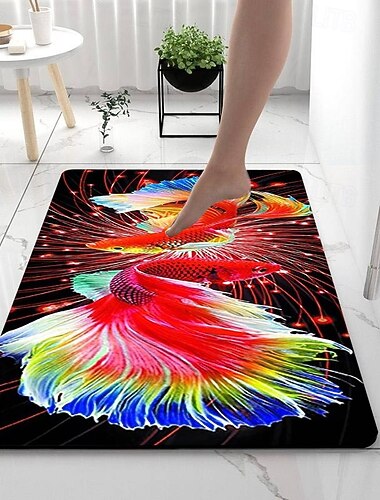 tapis de bain abstrait graphique tapis de bain absorbant créatif tapis de bain en terre de diatomées tapis antidérapants