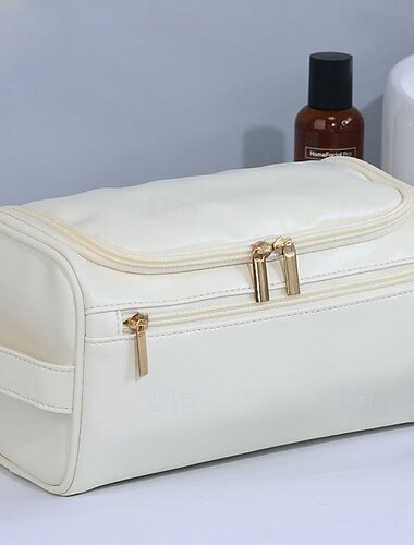 trousse de toilette pour homme de grande capacité, organisateur de voyage en PU imperméable, trousse de maquillage portable et simple, cadeau de fête des pères pour homme, pratique pour les affaires