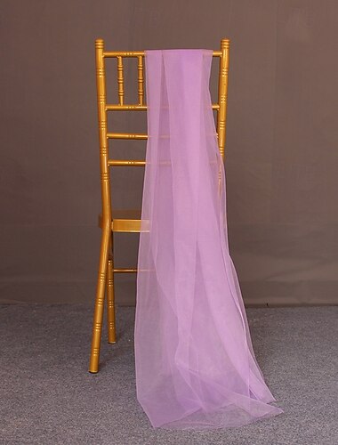 Valentijnsdag bruiloft witte sluier sluier draperie stoel rug sluier bruiloft decoratie stoel rug sluier plafond sluier organza mesh