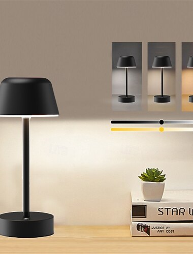 Lámpara de escritorio moderna de metal recargable por USB: luz de mesa de ambiente elegante para sala de estar, dormitorio, cabecera, luz de noche, adorno de iluminación, 1 pieza