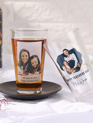 כוס זכוכית אישית מתנה הכי טובה לאמא – מתנת חתונה אישית לזוג עיצוב תמונה וטקסט מתנה לשימוש יומיומי למשפחה וחברים מתנת חתונה וחג המולד