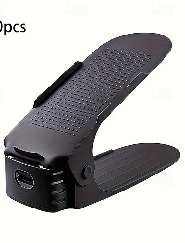 10-delat justerbart skoställ - platsbesparande lättmonterad förvaringsorganisator för entréer till sovrum och mer - slitstark plast för hem- och sovsal