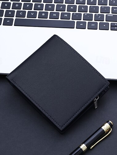 vetoketjullinen lompakko, isänpäivälahja miehille monikorttikotelo, muodikas nahkainen bifold lompakko miehille, tyylikäs ja kestävä