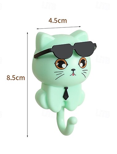 cârlig de perete extensibil pentru pisici de desene animate, cârlige creative puternice adezive, organizator montat pe perete fără găurire pentru intrare