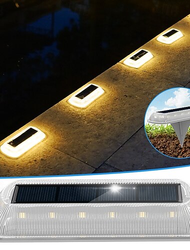 1 lampe solaire d'extérieur pour terrasse - lampe LED enterrée étanche IP65 pour éclairage de cour, jardin, balcon, clôture et escalier