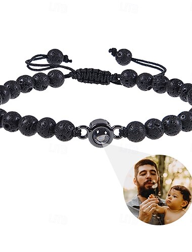 Pulseira de Olho de Tigre Personalizada Melhor Presente para o Papai Presente de Foto de Projeção de Casamento para Marido Namorado Natal Dia dos Namorados Aniversário