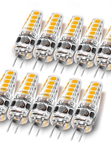 becuri led bi-pin g4 3w ac/dc 12-24v, reglabile pentru peisaj, sub dulap,  & iluminat candelabru 10buc