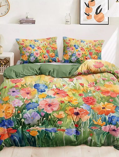 100 % puuvillaa värikäs mustekukka 3-osainen pussilakasetti hotellimakuuhuoneeseen vierashuone hotelli vuodevaatteet mukava setti 1 pussilakana 2 tyynyliinaa sängyn setti