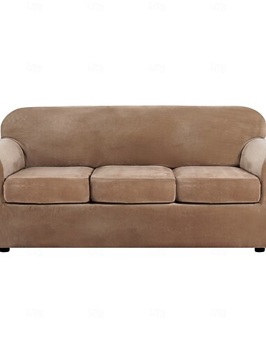 4 pezzi copridivano in velluto spesso copridivano per divano a 3 cuscini copridivano elasticizzato copridivano protettivo per mobili copridivano di lusso per cani larghezza fino a 90 pollici