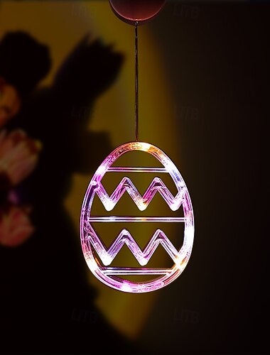 Fensterlichter, batteriebetrieben, bunte Osterei-Lampe, dekorative Innenlampe mit Saugnapf und AAA-Batteriebetrieb für Partys und Restaurantatmosphäre, Heimdekoration