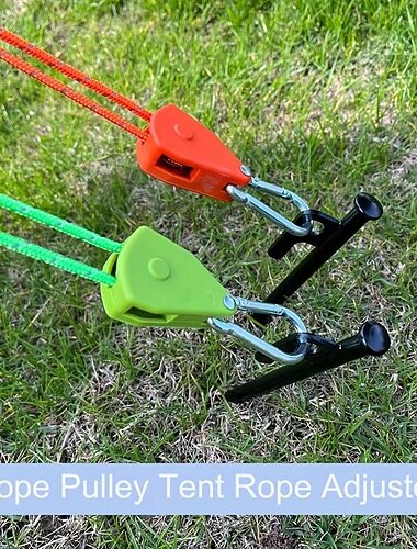 tendeur de corde d'arrimage de tente de camping fixation de corde à vent poulie à cliquet cintres crochet de corde d'auvent