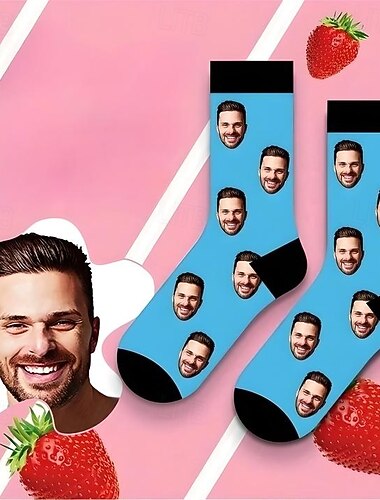 Personalizované ponožky s obličejem nejlepší dárek pro tátu fotoponožky pro pár svatba narozeniny Vánoce milovníky zvířat rodinu výročí