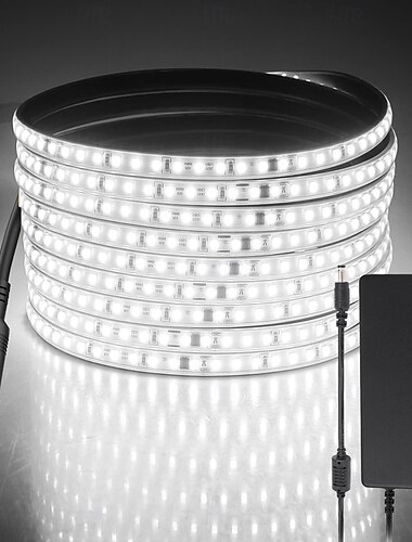 Outdoor LED Waterproof Light Strip IP67 3-12 Meter 3000K Warm Light DC24V Dimmable Silicone LED Tape Lighting High-Density 120LED 8W/M Suitable for Outdoor Wall Garden Pool Decoration